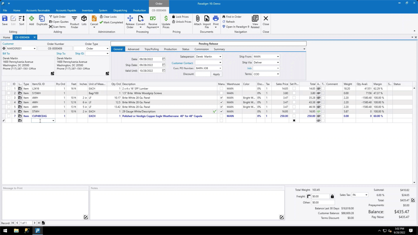 paradigm base system demo screenshot
